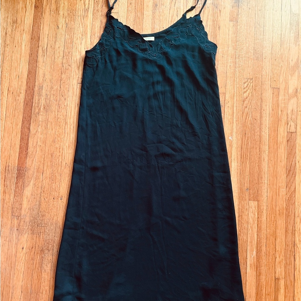 Babaton Black Slip Silk LBD Dress Small Midi Aritzia